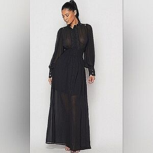 Nwt Black chiffon boho maxi dress